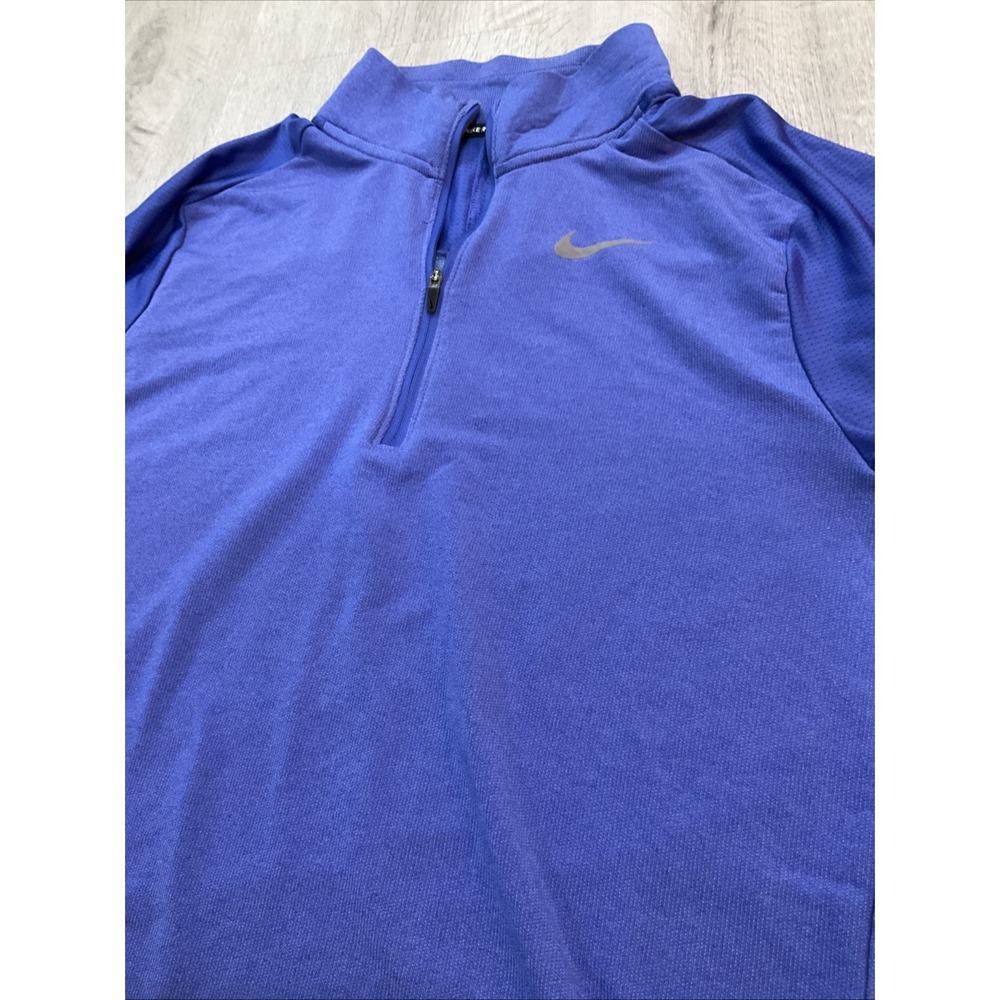 Nike Men's Dri Fit Element Purple Reflective 1/4 Zip Running Sleeve DJ0531-430 M - Picture 2 of 4